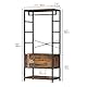 DWVO Garderobenständer, Kleiderstange mit 2 Holzschubladen, Garderobenstange mit Schuhablage, Industrielle Kleiderständer, Garderobe, für Eingangsbereich Wohnzimmer Schlafzimmer Flur, Vintagebraun