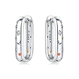MISEFF Pendientes de aro de plata de ley 925 hipoalergénicos para mujer, joyería minimalista para el día a día, talla única, Plata de ley, Circonia cúbica