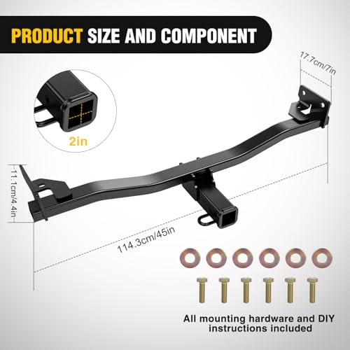 Image of Nilight Class 3 Trailer Hitch 2-Inch Heavy Duty Tow Hitch Receiver Fits 2022-2025 Hyundai Tucson 2023-2025 Kia Sportage Compatible with Ball Mount Cargo Carrier Bike Rack Tow Hook