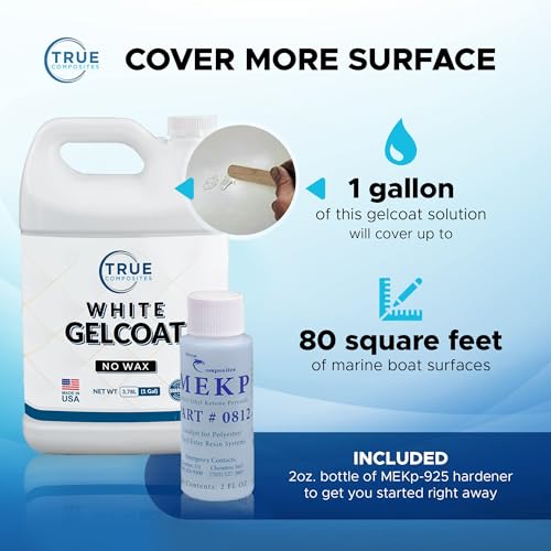 Gelcoat blanco profesional de 1 galón con endurecedor MEKP miniatura 2