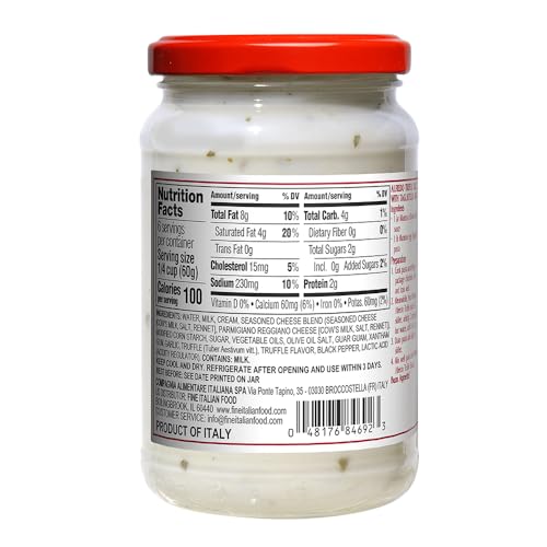 Mantova Alfredo Truffle Sauce, 12.5 oz. (Pack of 2), Product of Italy, Traditional, All-Natural, Ready-to-Eat Pasta Sauce, No Artificial Coloring, Flavoring or Preservatives