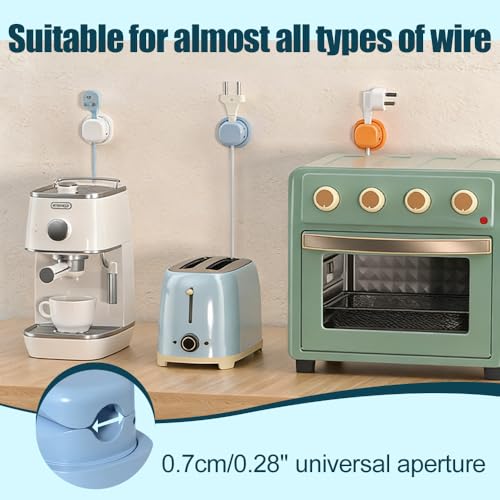 6PCS Swivel Cable Clips, Rotating Cord Organizer 7mm Hole para Phone USB Wire, Organizador de Cables Rotativo para Escritorio miniatura 3