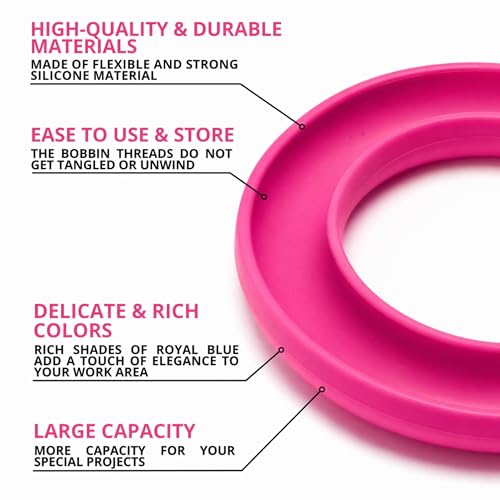 Image of 8 PCS Round Bobbin Holders for Sewing - Bright Color Silicone Sewing Bobbin Holder Set, Flexible Sewing Machine Bobbin Holder Rings for Thread Organization & Sewing Bobbin Storage