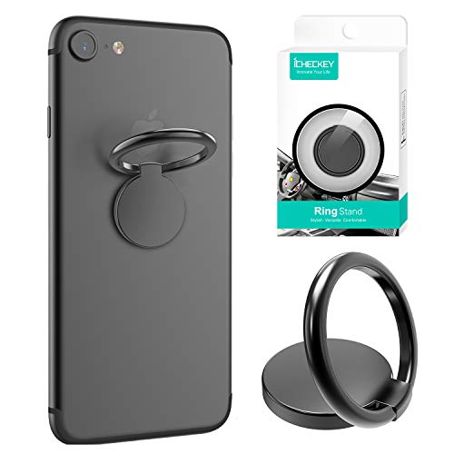 ICHECKEY 2 PCS Finger Ring Stand 360° Rotation Cell Phone Ring Stand Holder Grip Kickstand Universal Mobile Phone Ring for iPhone X 8 7 Plus 6S 6, Samsung Galaxy S6 S7 S8 S8 Plus, Note, LG