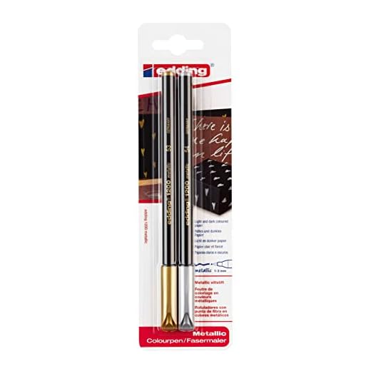 edding 1200 metallic Fasermaler - gold, silber - 2 Stifte - Rundspitze 1-3 mm - zum Malen, Schreiben und Zeichnen mit glänzendem Metalliceffekt - für Gästebücher, Grußkarten, Fotoalben, Scrapbook