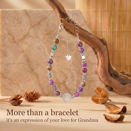 Image of Mothers Day Gifts for Grandma, Tree of Life Bracelet with Card, Grandma Gifts From Grandkids for Christmas Birthday