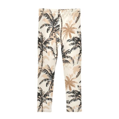 Vintage Tropical Palm Tree Girls Leggings Soft Stretch Workout Yoga Dance Pants for Kids Casual Tights2