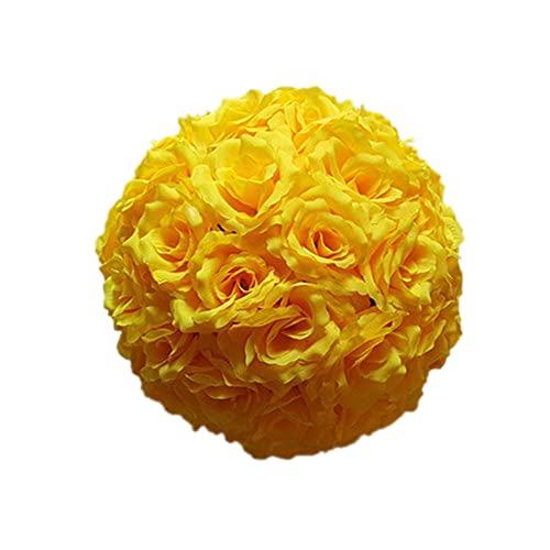 YLBFJXK Artificial Flower Ball for Centerpieces Bridal Wedding Artificial Wedding Party Centerpieces Decorations, 7.8inch (10, Yellow)