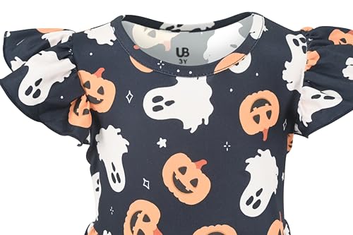 Image of Unique Baby Girls' Short Sleeve Everyday Printed Dresses for Kid and Toddler, Sizes 2T-12Y