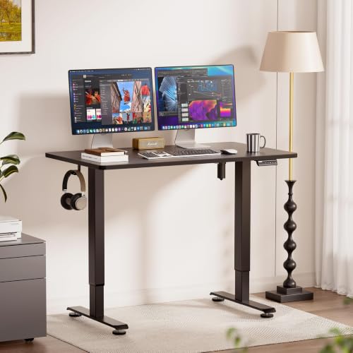 Image of Veken 47.2 Inch Large Electric Standing Desk, Gaming Table, Black