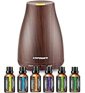 URPOWER Classical Essential Oil Diffuser with 6 Bottles 100% Pure Essential Oils, Gift Set Aroma ...