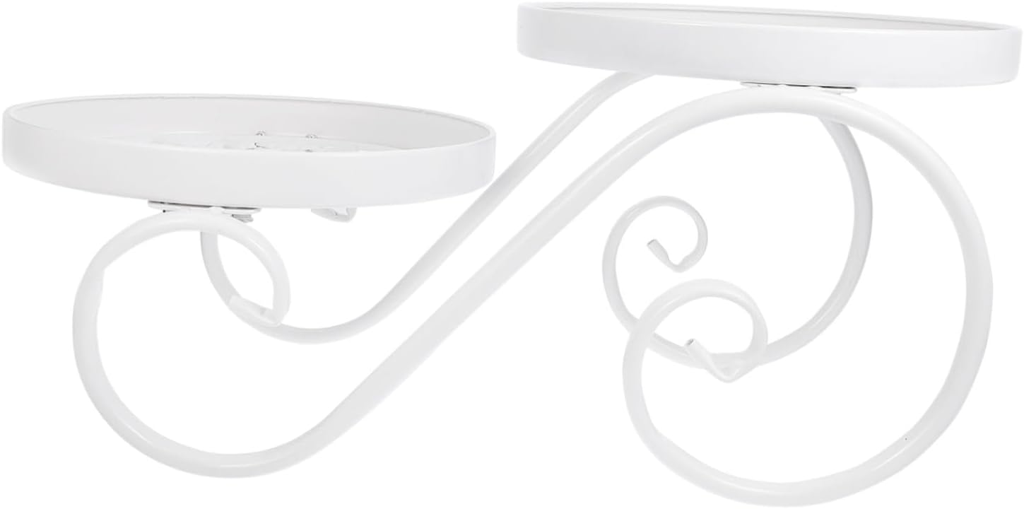 European Style Iron Floor Plant Stand Decorative Storage Rack for Flower Pots and Bonsai White Creative Flower Rack for Indoor Garden and Living Display Water-resistant Floor