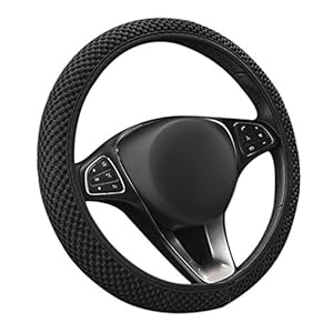Universal Car Steering Wheel Covers Summer Breathable Steering Wheel Covers for Men Women Elastic Anti-Slip Steering Wheel Cover Black