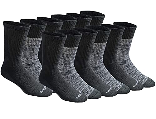 Dickies Men's Dri-tech Moisture Control Crew Socks Multipack, Black Free...