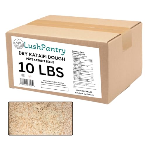 Lushpantry Kataifi Dough, Dried and Chopped for Dubai Chocolate, Kunafa & Baklava, Kataifi Shredded Fillo Dough (10 lbs, Dry kataifi)