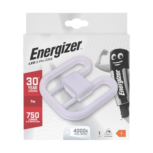 Energizer LED 2D 2 Pin GR8 Bulb, 7W = 16W, 750 Lumens, 4000K Cool White, 30 Year Lifespan