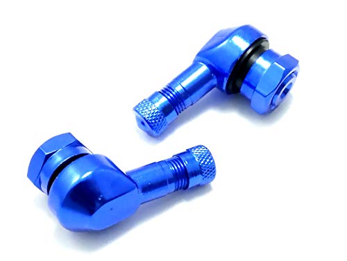 2x Motorrad Alu Winkelventil Blau 11,3mm Ventile Eckventil Ventil Motorrad