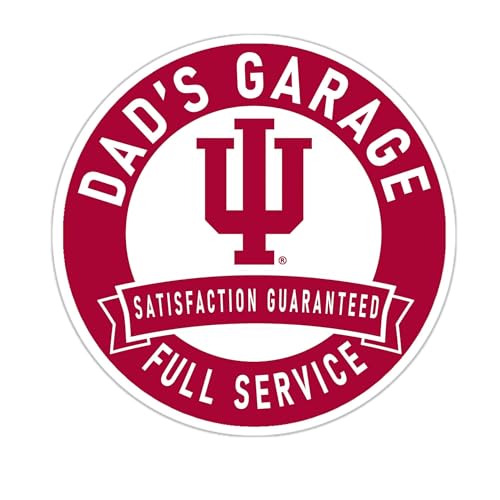 Fan Creations Dad's Garage Indiana Wood 12inch Home Decor Sign - NCAA Officially Licensed