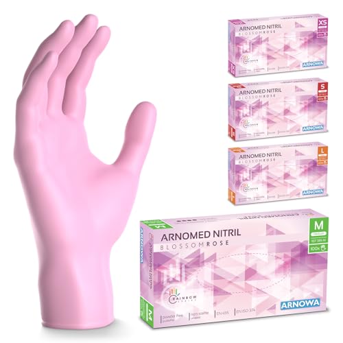 Boite De 100 Gants En Nitrile Jetables - Non Poudrés - Taille M - Rose - Vivezen - Auto