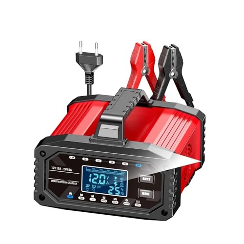 Chargeur intelligent 15A 5A pour batterie lithium voiture et moto AGM gel