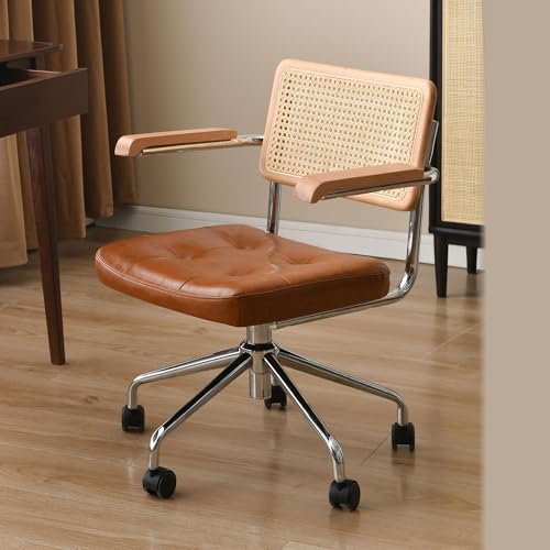 YESWOOD Office Chairs, 360° Free Swivel Desk Chair with Natural