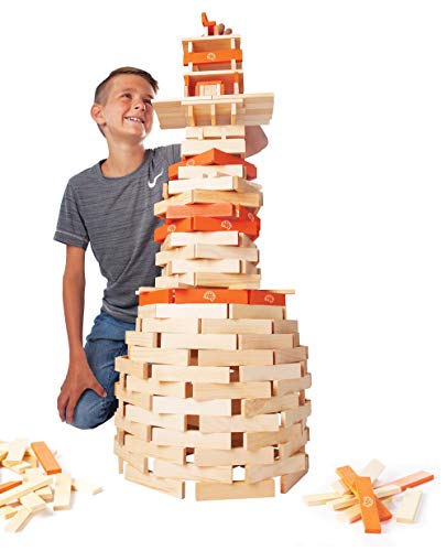 Image of Fat Brain Toys Timber Planks 300 Piece Set - Wooden STEM Construction Set, Ages 3+