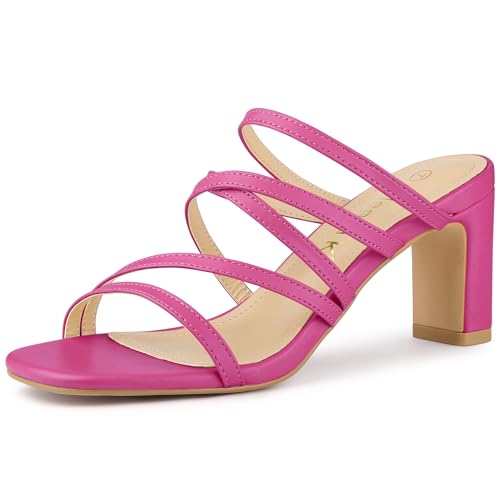Sandales à talons carrés Allegra K pour femme à lanières élégantes chic