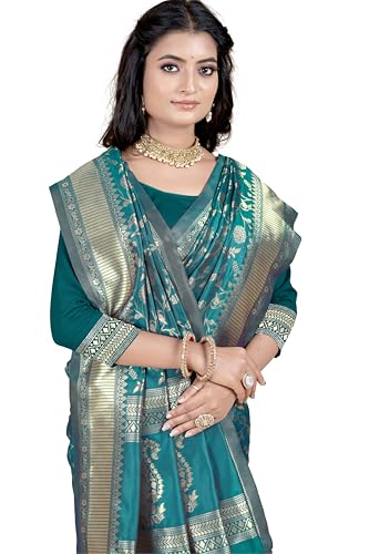 Image of Women's Banarasi Saree Pure Kanjivaram Silk Saree Soft Party Saree collections With Blouse Piece for Wedding saree