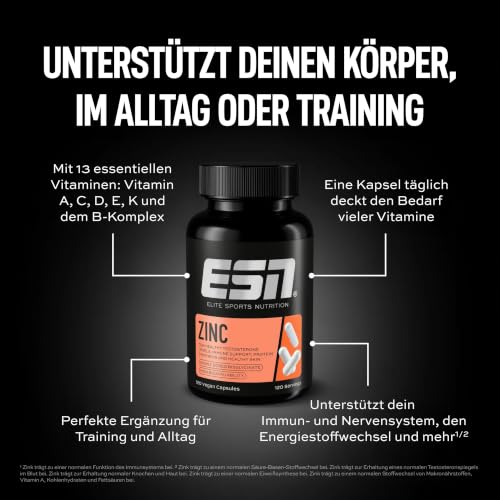 ESN Zinc - hochdosiertes Nahrungsergänzungsmittel - 120 Kapseln – Ansicht 5