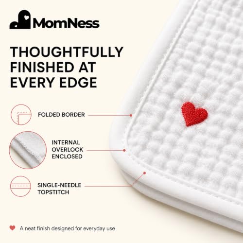 Image of 100% Cotton Muslin Baby Bath Towel, 110 x 55 cm, Crinkle Muslin, 0-3 Years, Heart