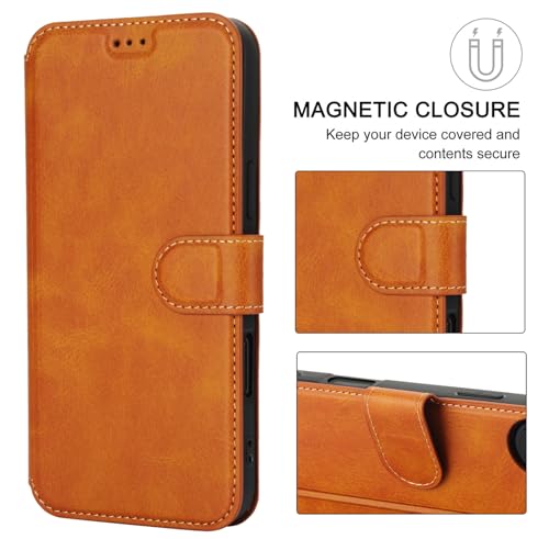 Étui portefeuille iPhone 16 Plus marron avec support béquille vidéo - 4