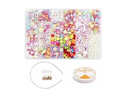 Kit Miçangas Infantil Coloridas Montar Pulseiras 550 Peças G