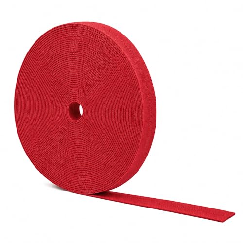 Mandala Crafts 3/4 Inch Wide Red Natural Cotton Twill Tape Ribbon, 50 YDs