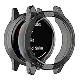 MOTONG for Garmin Vivoactive 4 Transparent TPU Protective Case - TPU Protective Case Cover Shell for Garmin Vivoactive 4/Active(TPU Black)