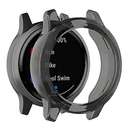 MOTONG for Garmin Vivoactive 4 Transparent TPU Protective Case - TPU Protective Case Cover Shell for Garmin Vivoactive 4/Active(TPU Black)