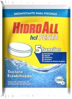10 X Pastilha Para Piscinas Hcl Penta 5 Em 1 200g Hidroall