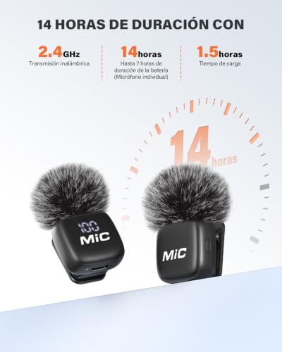 Miniatura 6 de Micrófono Lavalier Inalámbrico 2 En 1 Para Iphone Y Android, Pack 2