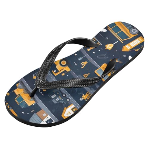 Women Beach Summer Casual Flip Flop Engineering Vehicle BulldozerQuick Dry Sandals Slipper for Men 214B3174