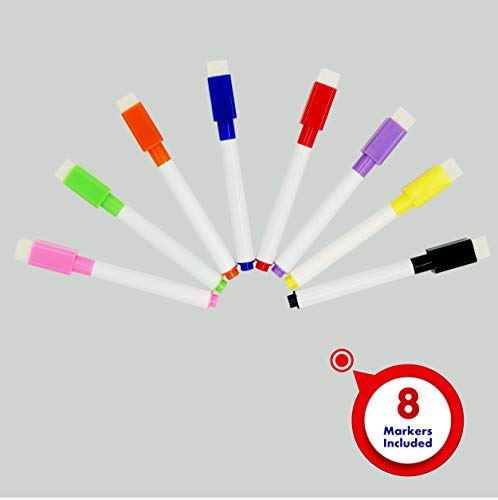 Magnetische Tisch-Desktop-Staffelei/Whiteboard mit 8 trocken abwischbaren Markern als Bonus. Doppelseitig und selbststehend (32 x 41 cm);