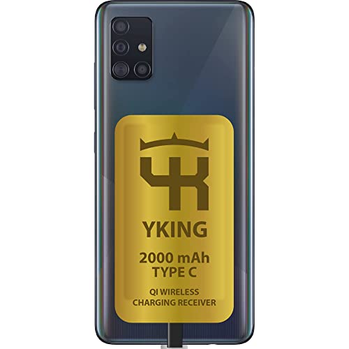 2000 mah QI Wireless Charging Adapter for Samsung A14 A34 A54 M54 A51 - Type C Wireless Charging Adapter USB-c - Fast Qi Wireless Receiver Type C - Qi Wireless Charger Adapter