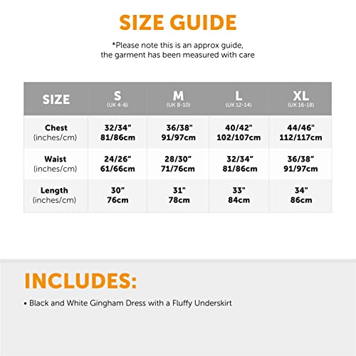 Ladies Ragdoll Halloween Costume - Medium - Black and White Gingham Dress with Black Patches - Adults Broken Doll Halloween Trick or Treat Fancy Dress Costume - Image 5