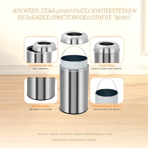 Caneca de basura de acero inoxidable 70L con cubeta interior miniatura 5