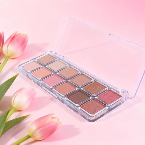 Image of SUAKE Nude Pink Eyeshadow Palette, Matte & Shimmer, High Pigmented 12 Colors Brown Purple Eye Shadow Primers for Eye Makeup, Korean Powder Palet de sombras de ojos