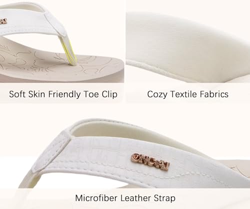 Image of ONCAI Women's Platform Wedge Flip Flops Trendy Dressy Womans Summer Flatform Chunky Heel Sandals with Comfortable Walking Outdoor Rubber Soles (US Size 5-11)