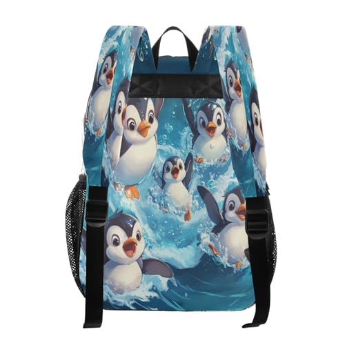 PVC Cartoon Penguin Underwater Swim Boys Girls School See Through Bag Clear Transparent Waterproof Backpack3