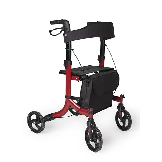 Vitalk Pro SC5023B Opvouwbare rollator, lichte aluminium wandelwagen voor senioren, met remmen, zitting, mand en 4 wielen
