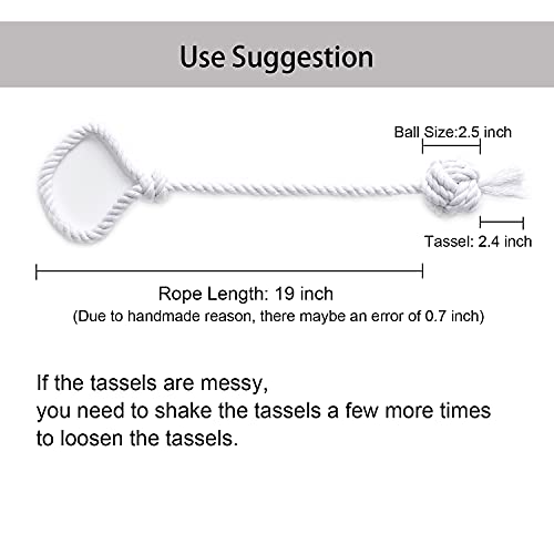 JQWUPUP 4 Pack Rustic Curtain Tiebacks - Decorative Outdoor Drape Drapery Holdbacks Holders - Hand Knitting Cotton Rope Curtain Tie Backs for Sheer and Blackout Curtain (Set of 4, Grey) - Image 2