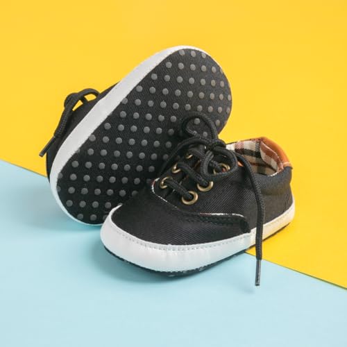 Image of Infant Baby Boys Girls Canvas Sneaker Toddler Slip On Anti Skid Newborn First Walkers Candy Shoes for 0-18 Months