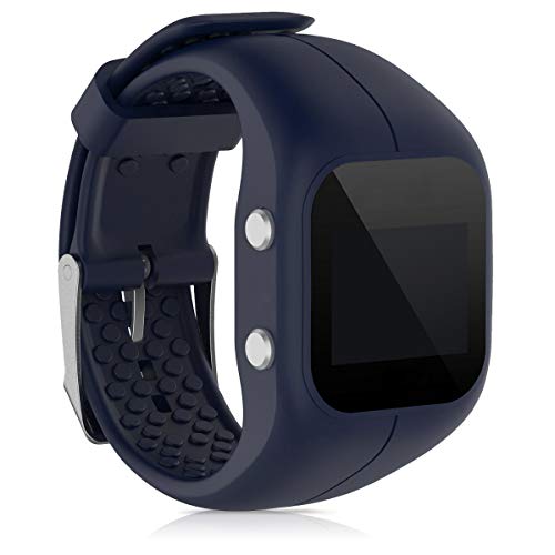 kwmobile Pulsera Compatible con Polar A300 Correa - 1x Correas de Silicona Flexible - Tamaño Ajustable - Azul Oscuro
