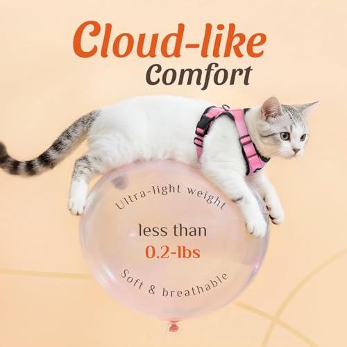 Dooradar Cat Harness and Leash Set, Adjustable and Escape Proof, Xs | Easy Fit, Snap Buckles, Soft Breathable Vest, Sturdy Clip, Reflective Strips, for Small & Average Cat Walks, Pink - Image 7